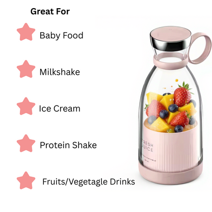 On-The-Go Compact Electric Blender Bottle – Fresh Juice Maker